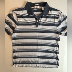 Penguin By Munsingwear Polo‎ Shirt X-Large Blue Striped Preppy Casual Logo
